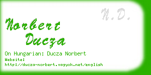 norbert ducza business card